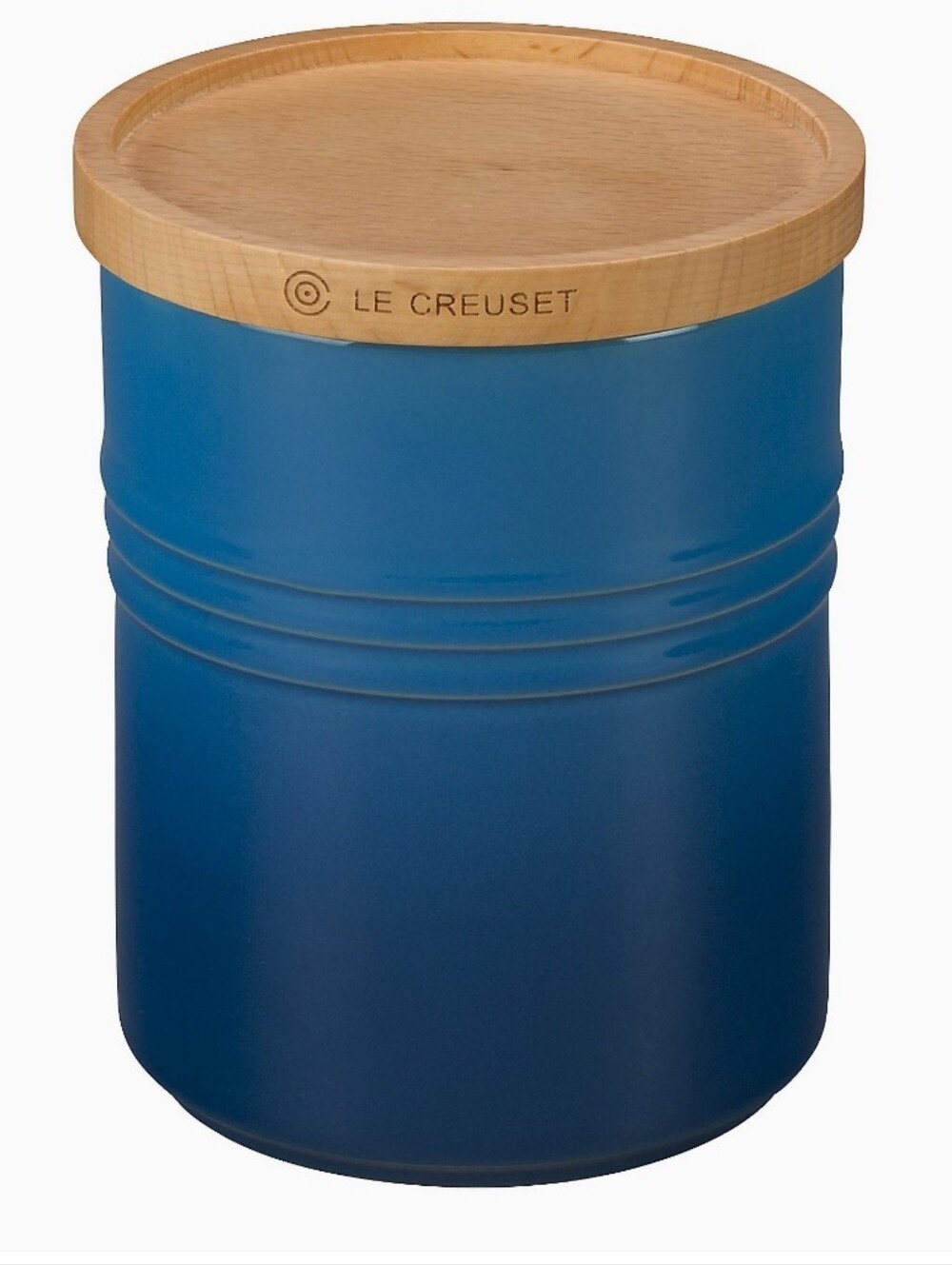 Le Creuset 2.5QT Canister w/Wood Lid- Marseille Blue